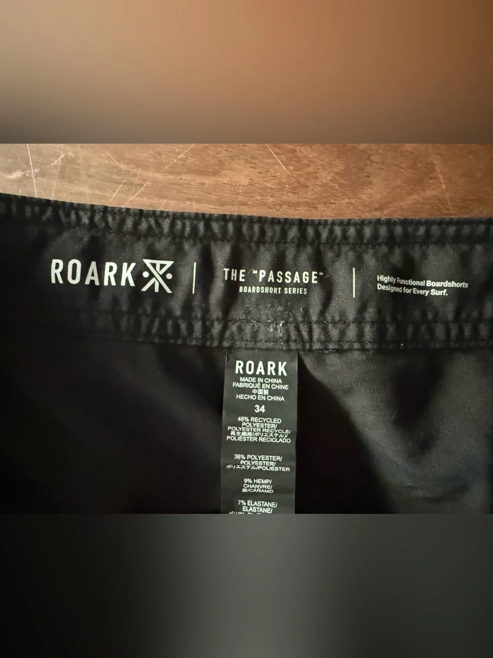 Roark The Passage Boardshorts 34 Southwestern Tribal Surf Shorts Black